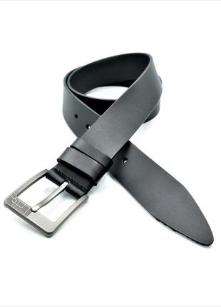 Чоловічий шкіряний ремінь weatro 3,8 х 105-125 см чорний ua-38mkr-0022