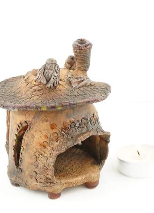 Аромалампа домик с птичками керамика aroma lamp предохраняет дом3 фото