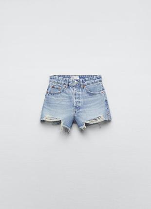 Шикарные высокие  джинсовые шорты zara /новая коллекция7 фото