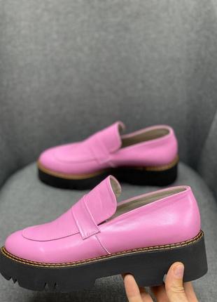 Екслюзивні туфлі лофери з натуральної італійської шкіри та замші жіночі2 фото