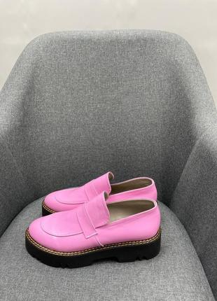 Эксклюзивные туфли лоферы из натуральной итальянской кожи и замши женские3 фото