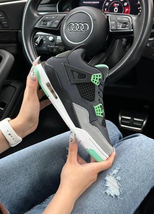 Кроссовки nike air jordan 4 x off-white green glow