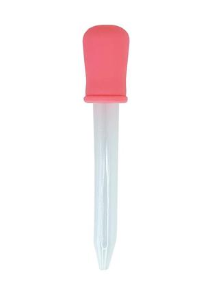 Пипетка-дозатор для безопасного введения лекарства детям розовая, на планш. 16*6см, тм megazayka