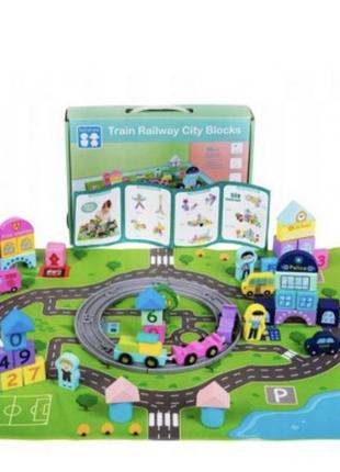 Детская игра train railway city blocks