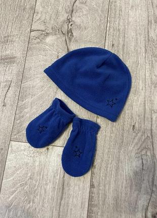 Комплект флисовая шапка + перчатки, 18-24 месяцев. 49-51 см