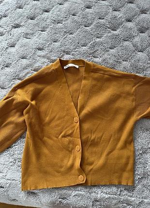 Кардиган zara цвет горчичный