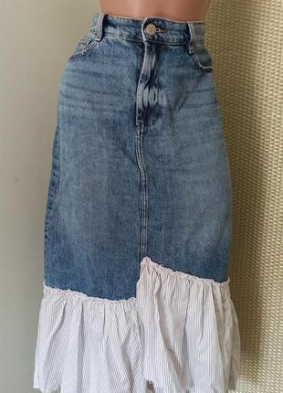 Шикарная джинсовая юбка фирменная2 фото