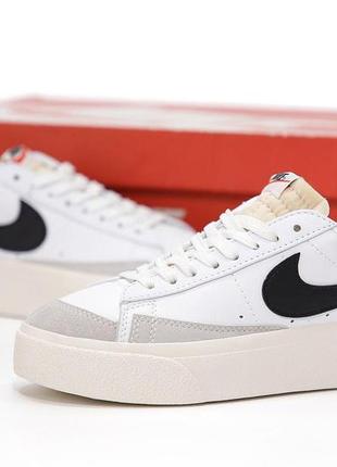 Жіночі  кросівки на платформі nike blazer low platform (  білі кеди найк блейзер на високій підошві)