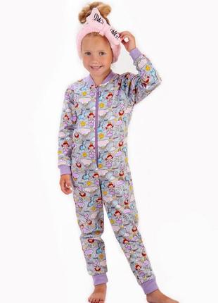 Комбинезон-пижамка с начесом для девочек 🛍️🥰до 122см