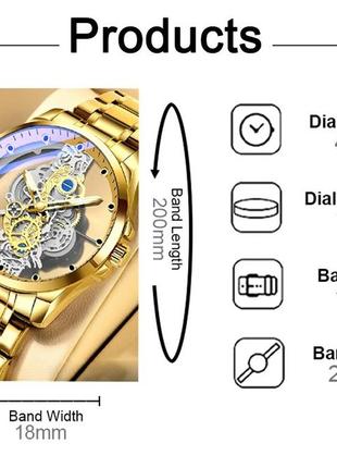 Мужские наручные кварцевые часы скелетон luxury fashion4 фото
