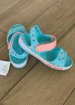 Крокс сандалі дитячі голубі crocs bayaband sandal kids pool5 фото