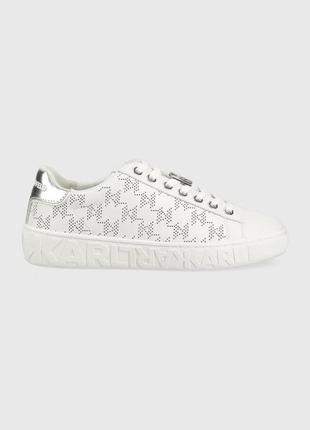 Шкіряні кросівки karl lagerfeld kl61013 kupsole iii колір білий розмір 35, 36, 38, 39