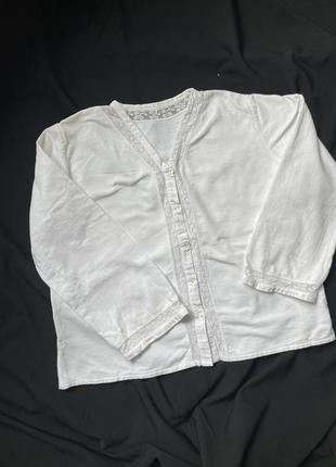 Вышиванка белая рубашка блузка на пуговицах накидка