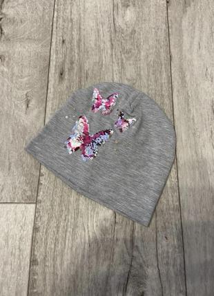 Шапка с бабочками, h&amp;m, размер 2-4 года 49,50,51 см