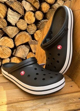 Чоловічі крокси сабо crocs crocband black чорні1 фото