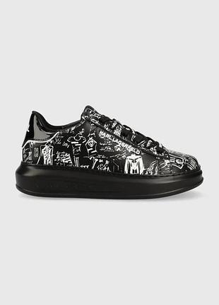Шкіряні кросівки karl lagerfeld kapri колір чорний kl62569 розмір 35, 36, 37, 38, 39, 40, 41