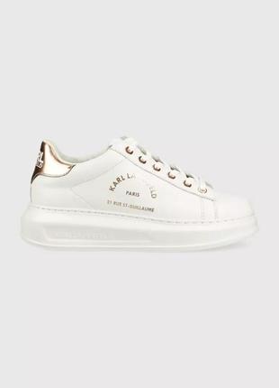 Шкіряні кросівки karl lagerfeld kapri колір білий kl62538 розмір 35, 36, 37, 38, 39, 40, 41