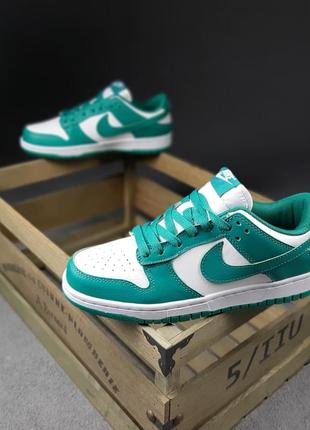 Nike sb белые с зеленым низкие кроссовки женские кожаные топ качество найк осенние кеды3 фото