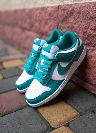 Nike sb белые с зеленым низкие кроссовки женские кожаные топ качество найк осенние кеды1 фото