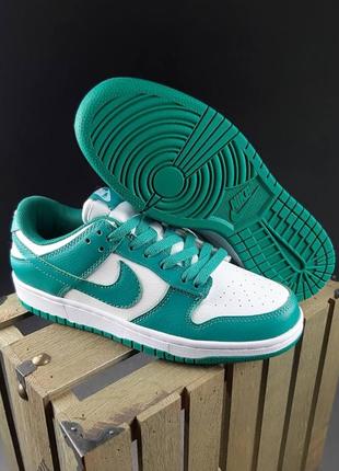 Nike sb білі з зеленим низькі кросівки жіночі шкіряні топ якість найк осінні кеди8 фото