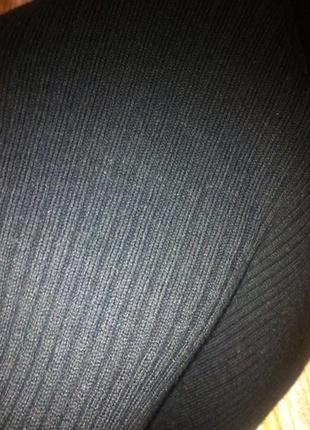 Крутое стрейчевое базовое черное теплое платье-гольф платье-водолазка в рубчик миди ххс-хс2 фото