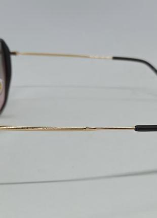 Ray ban очки унисекс солнцезащитные ромбовидные коричнево розовый градиент в золотом металле5 фото