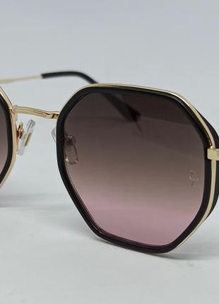 Ray ban очки унисекс солнцезащитные ромбовидные коричнево розовый градиент в золотом металле