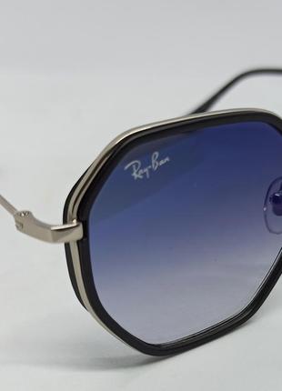 Ray ban сонцезахисні окуляри унісекс синє фіолетовий градієнт дзеркальні ромбовидні4 фото