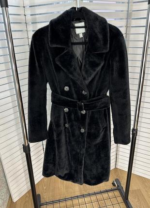 Эко шуба с поясом