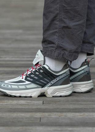 Мужские кроссовки salomon acs pro beluga vintage grey beige / smb