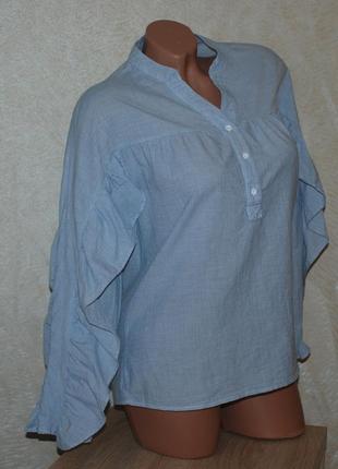 Блуза принтованная бренда river island/100%хлопок/ оригинально оформленные рукава/2 фото