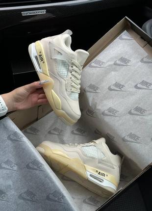 Кросівки nike air jordan 4 x off-white sail4 фото