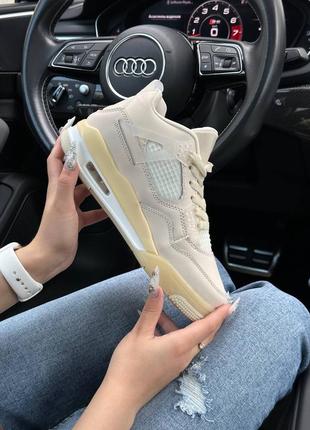 Кросівки nike air jordan 4 x off-white sail1 фото