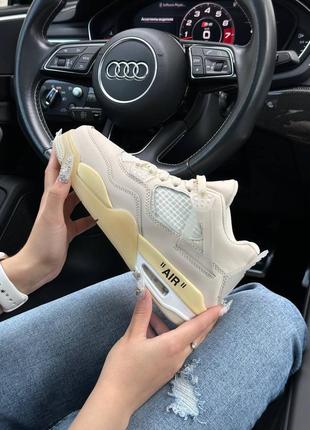 Кроссовки nike air jordan 4 x off-white sail3 фото