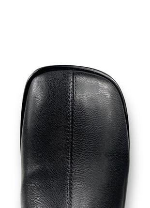 Женские кожаные деми ботинки черные с квадратным носком на широком каблуке h1216-z1095-2155 brokolli 25188 фото