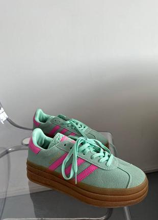 Кросівки ad gazelle bold  mint/ pink3 фото