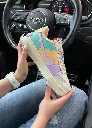 Кроссовки nike air force 1 shadow beige yellow mint w