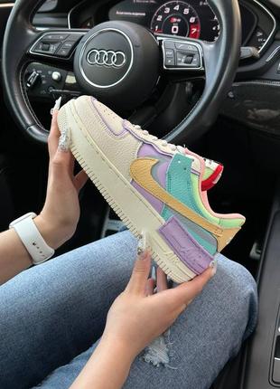 Кроссовки nike air force 1 shadow beige yellow mint w2 фото