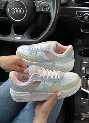 Кросівки nike air force 1 shadow yellow white purple w8 фото