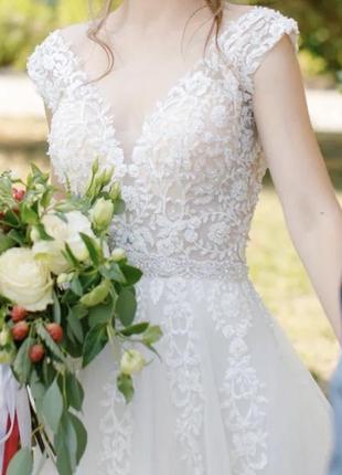 Весільна сукня а-силует колір ivory5 фото