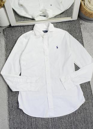 Біла приталена сорочка polo ralph lauren