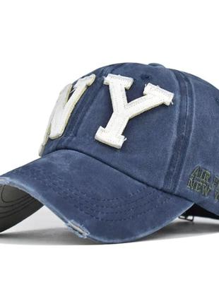 Кепка бейсболка ny air force (new york, нью-йорк) з вигнутим козирком синя, унісекс wuke one size1 фото