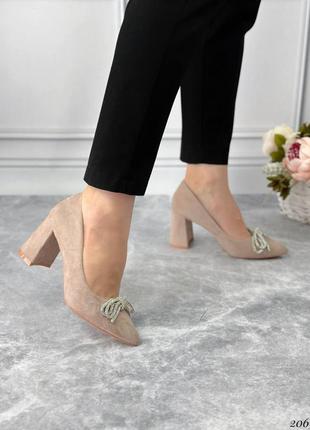 Модные женские замшевые туфли с бантиком6 фото