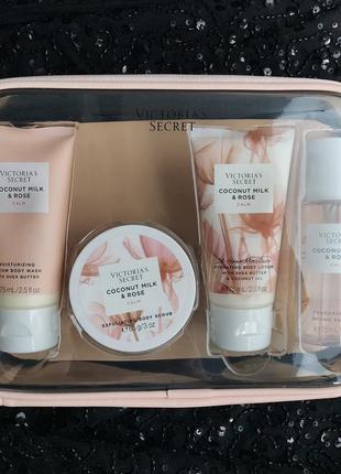 ⚜️подарочный набор victoria’s secret calm starter kit coconut milk &amp; rose