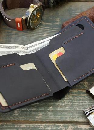 Кошелек для мужчин scorpion черного цвета, изготовленный из натуральной кожи limited edition