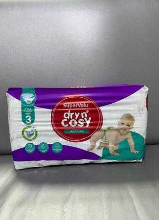 Підгузки 3-го розміру value dry n’cosy 4-9 кг 56 шт . памперси