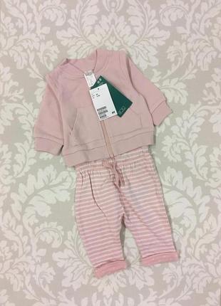 Комплект штанишки ползунки и кофта h&m для новорожденной1 фото