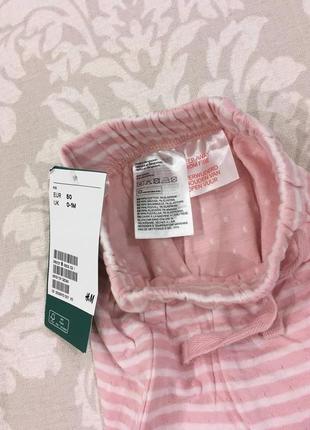 Комплект штанишки ползунки и кофта h&m для новорожденной6 фото