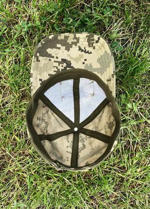 Тактическая кепка пиксель всу, бейсболка пиксель с шевроном, летняя армейская кепка регулируемая5 фото