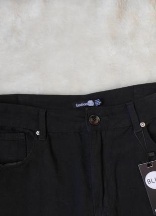 Черные джинсы прямые скинни стрейч высокая талия батал большого размера момы бойфренды6 фото